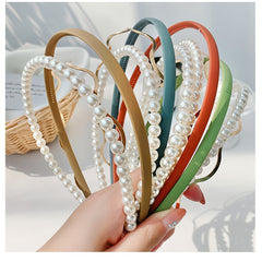 3pcs Faux Pearl Hair Bands & Wave Headband Hair Accessories Set
