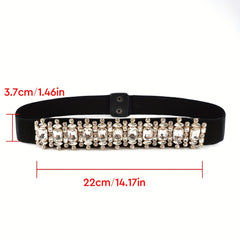 Crystal Elastic Wide Belt for Women Bohemian Girdle Dress Waistband