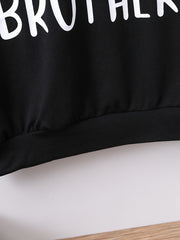 BIG BROTHER Letter Print Boys Casual Pullover Long Sleeve Hoodies