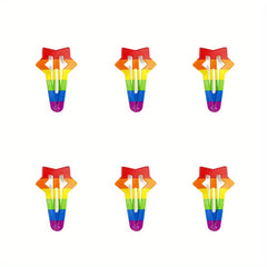 10PCS Rainbow Snap Clip Hair Accessories Y2K Headdress