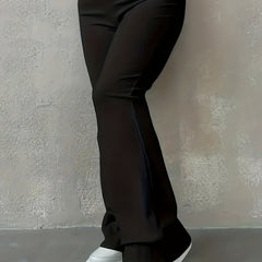  High Rise Stretch Flared Leg Trousers