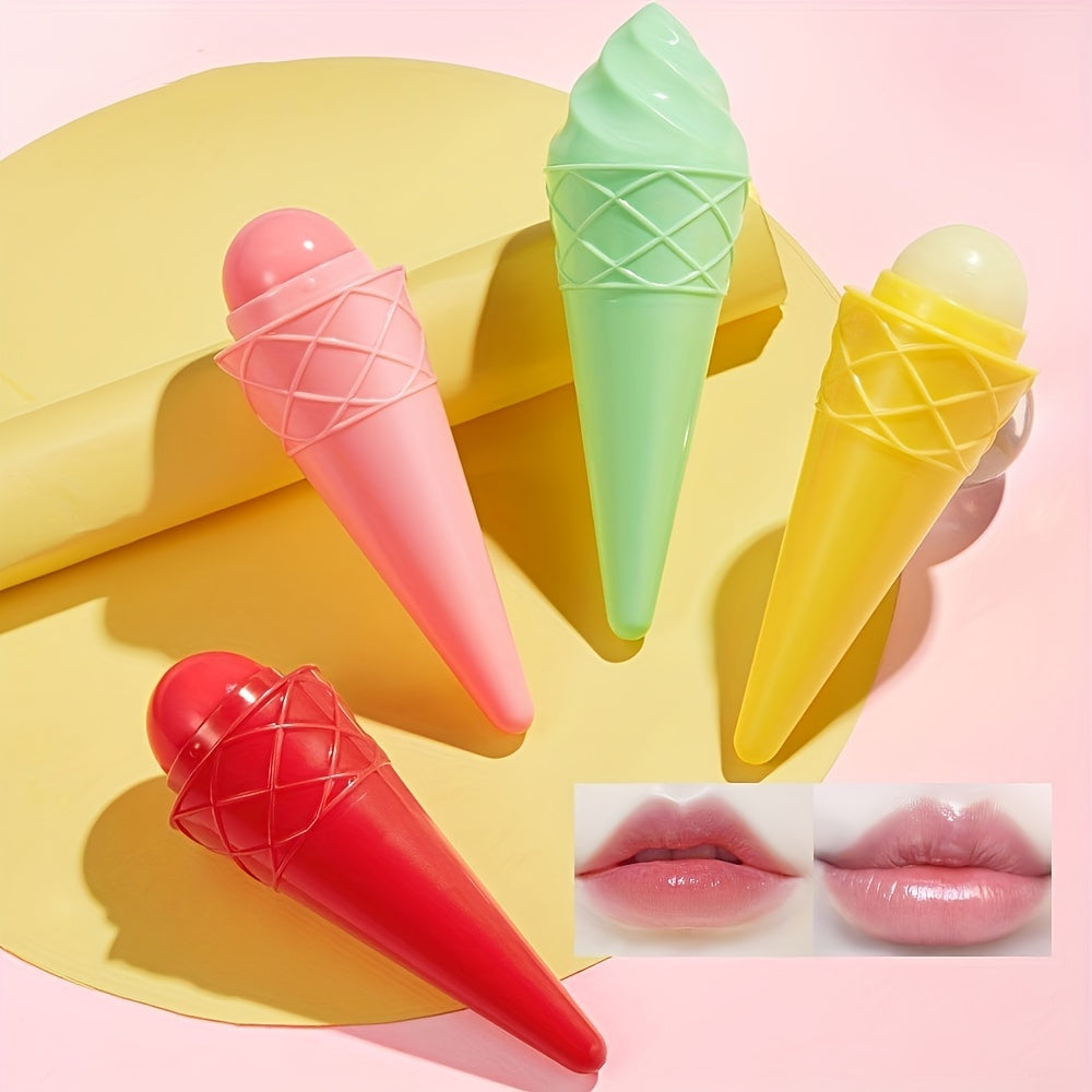 Fruit Flavored Hydrating Lip Balm Set in Ice Cream Shape
