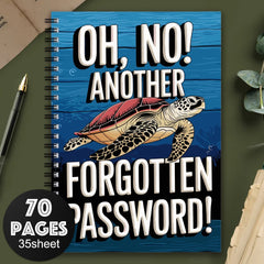 Spiral Password Notebook Logbook Turtle Cover 70 Pages