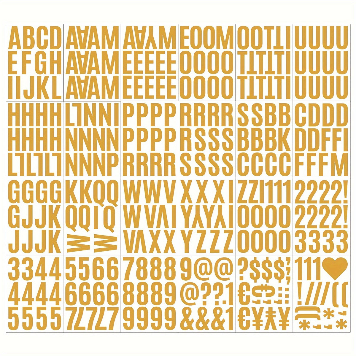 Golden Letter Stickers Planner Stickers Waterproof Reusable for Party Decoration