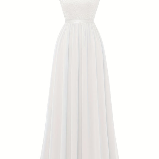 Lace Pleated Bridesmaid Dress Spaghetti Strap Wedding Party Dress