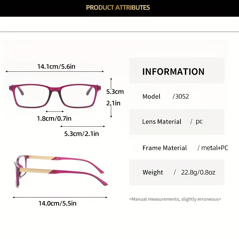 Light Blocking Reading Glasses Classic Jelly Square Anti Eyestrain