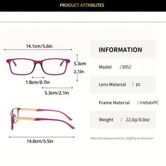 Light Blocking Reading Glasses Classic Jelly Square Anti Eyestrain