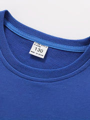 2 Boys Solid Pullover Sweatshirt Crew Neck Tops Kids Clothing