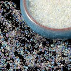 UV Glass Bubble Beads Pack 0.4-3mm Mixed Water Droplet Shape for DIY Jewelry
