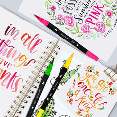 AIWOLIN Dual Brush Marker Pens 72 Colors Water Based