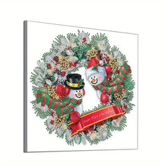 Christmas Snowman Wreath Diamond Painting Kit 5D DIY Special Shape