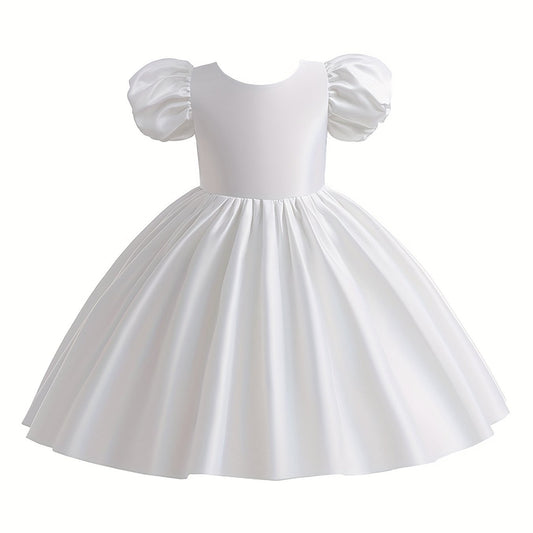 Flared Sleeves Puffy Gown Dress for Girls 1st Birthday Party