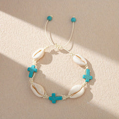 Shell & Starfish Beaded Braided Bracelet for Women