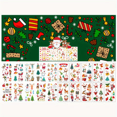 10pcs Christmas Tattoo Stickers Santa Claus Elk Christmas Tree Gift Waterproof