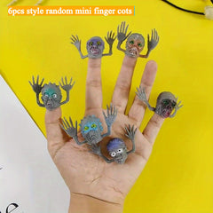 6 Mini Ghost Finger Puppets Halloween Fun