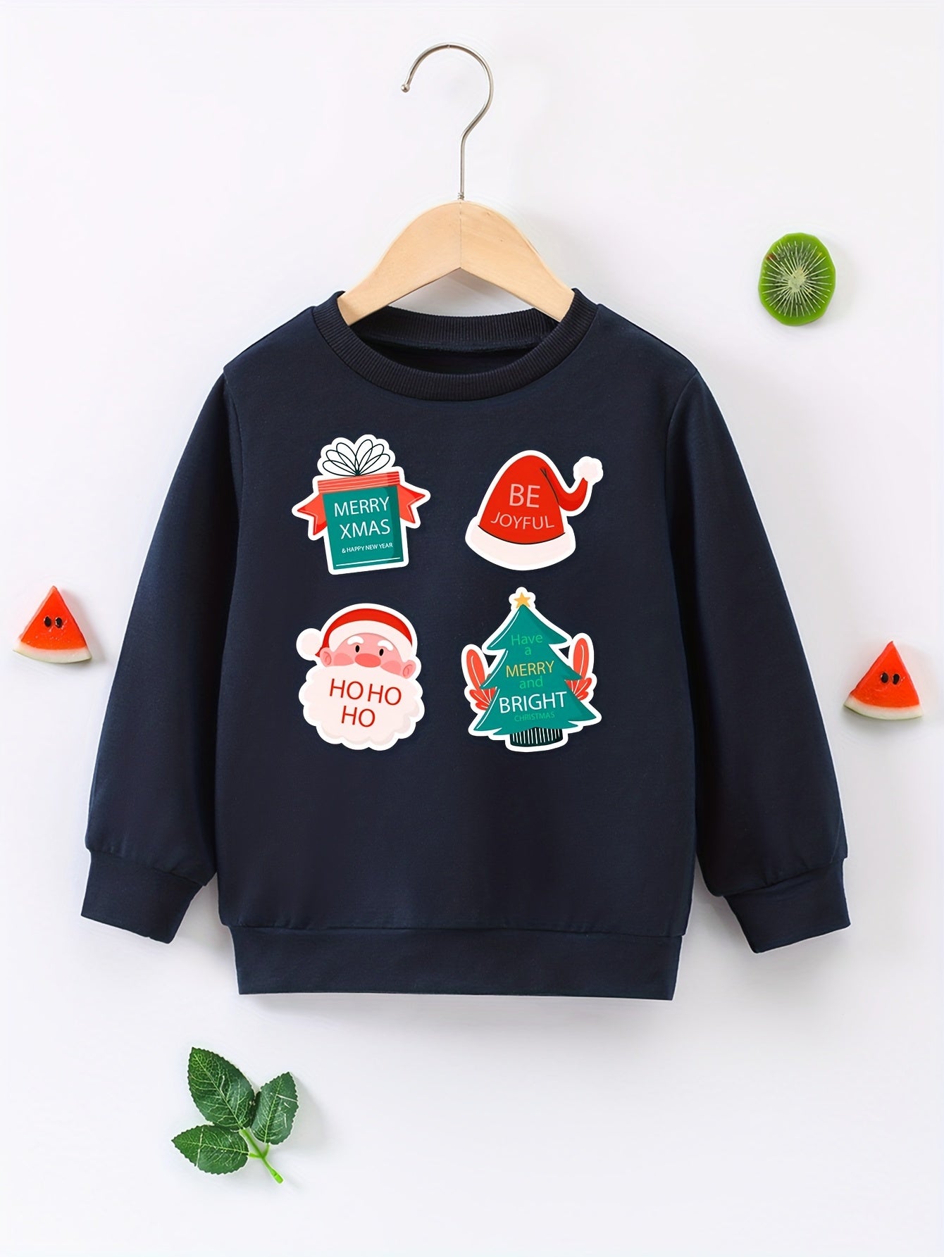 Christmas Pattern Boys Sweatshirt Kids Long Sleeve Pullover Winter Gift