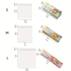 3pcs Clear Food Sealed Storage Bag Reusable Leakproof Vegetable And Fruit Fresh