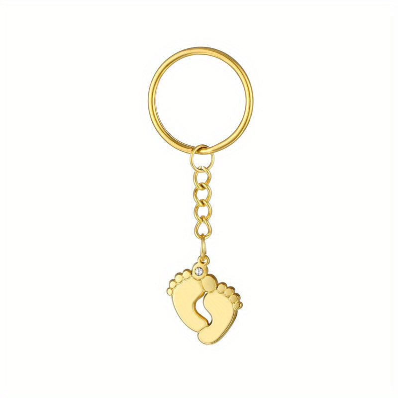 Customized Letter Foot Pendant Keychain Engraved Name Jewelry