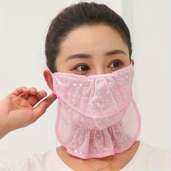 Lace Breathable Mask Thin Sun Protection Neck Mask Outdoor Cycling