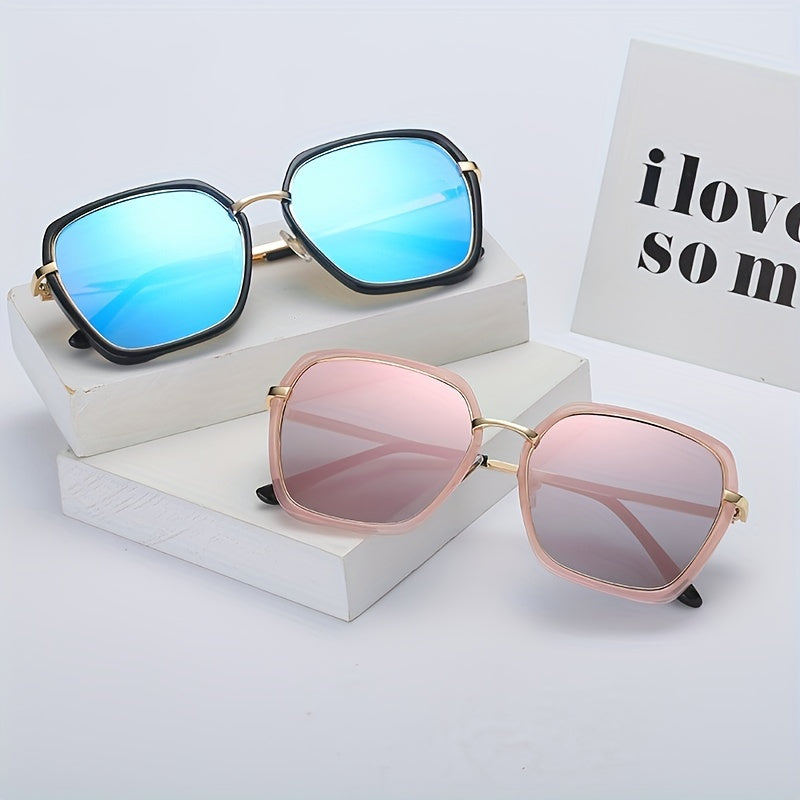Large Polygonal Sunglasses For Women Men Casual Anti Glare Glasses