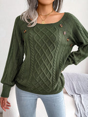 Women's Lantern Sleeve Textured Sweater