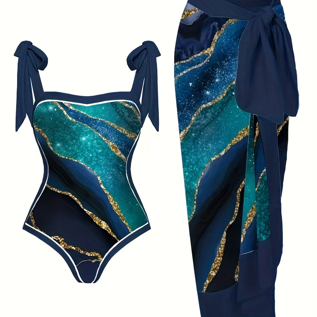  Colorblock Stripe Tankini Set