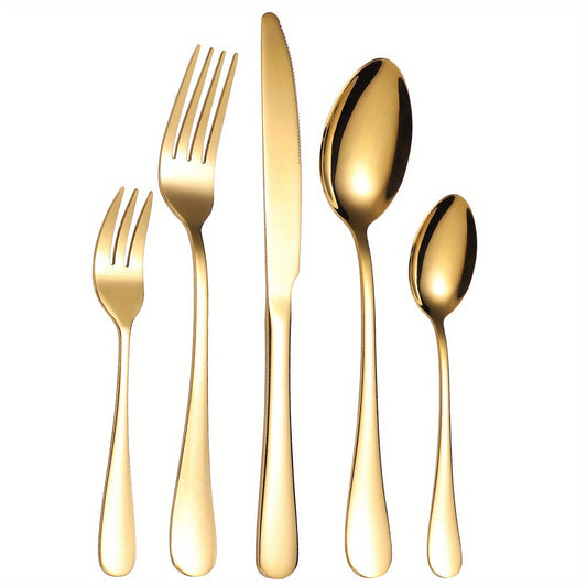 High Stainless Steel Cutlery Set Mirror Polished Fork Spoon Dishwasher Safe