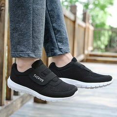 Men's Mesh Hook And Loop Casual Shoes For Jogging