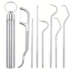 304 Stainless Steel Toothpick Set Portable Storage Oral Tooth Cleaning Tool