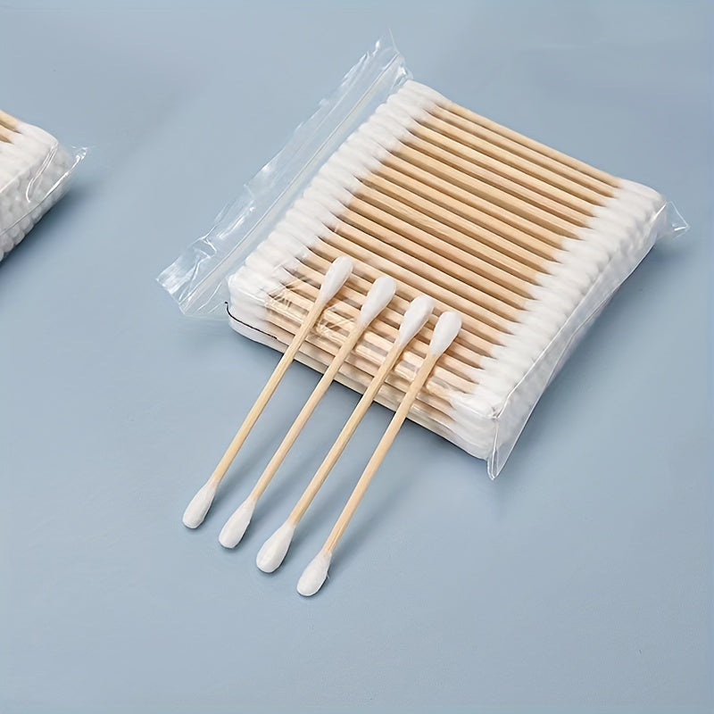 Double Sided Cotton Swabs Long Wooden Handle - 1000pcs