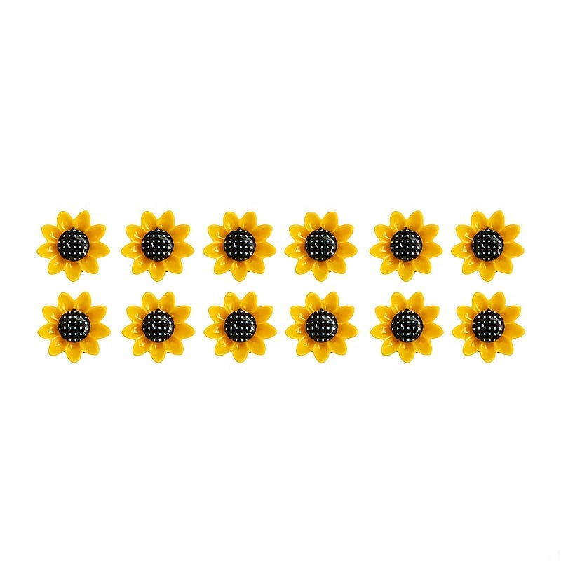 40pcs Sunflower Push Pins for Cork Board Photo Wall & Office Decor