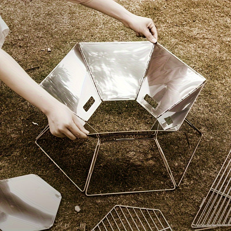 Hexagonal Barbecue Grill Stainless Steel Foldable Charcoal Grill