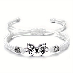 Butterfly Charm Rhinestones Adjustable Bracelet Boho Style