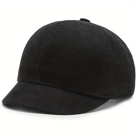 Short Brim Corduroy Baseball Cap Solid