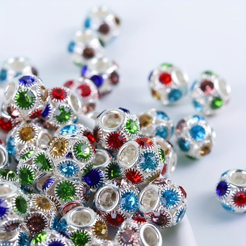 Colorful Rhinestone Large Hole Beads for DIY Jewelry