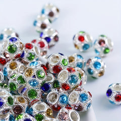 Colorful Rhinestone Large Hole Beads for DIY Jewelry