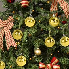 6pcs Golden Plated Christmas Balls Snowflake Powder Ornaments