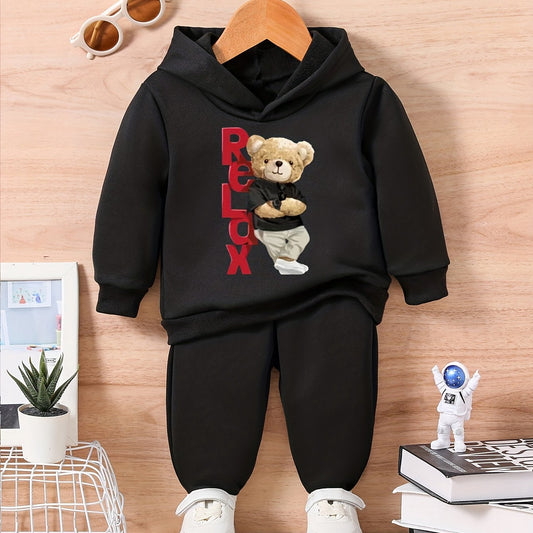 RELAX BEAR Graphic Outfit Toddler Baby Set