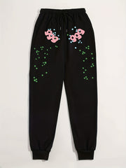  Star & Number Print Drawstring Sweatpants Women's Plus