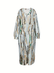  Tie Dye V-Neck Maxi Dress with Pockets