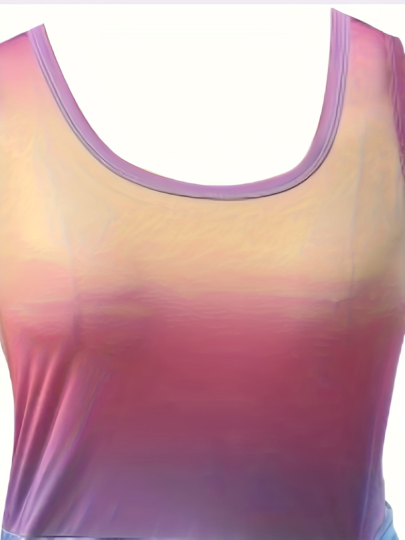  Ombre Print Drawstring Tank Dress