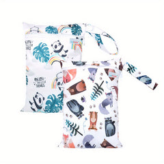 EezKoala 2pcs Baby Diaper Bag WetBags Zipper Waterproof Nappy Handbag