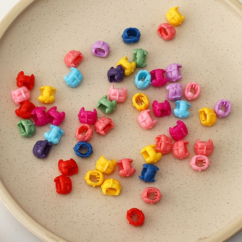 100pcs Colorful Flowers Claw Clips Hair Accessories for Toddler Girls