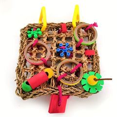 Colorful Building Block Toy & Climbing Hammock for Small Birds