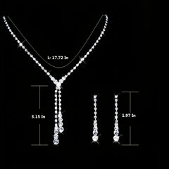 Crystal Tassel Jewelry Set - Necklace & Earrings