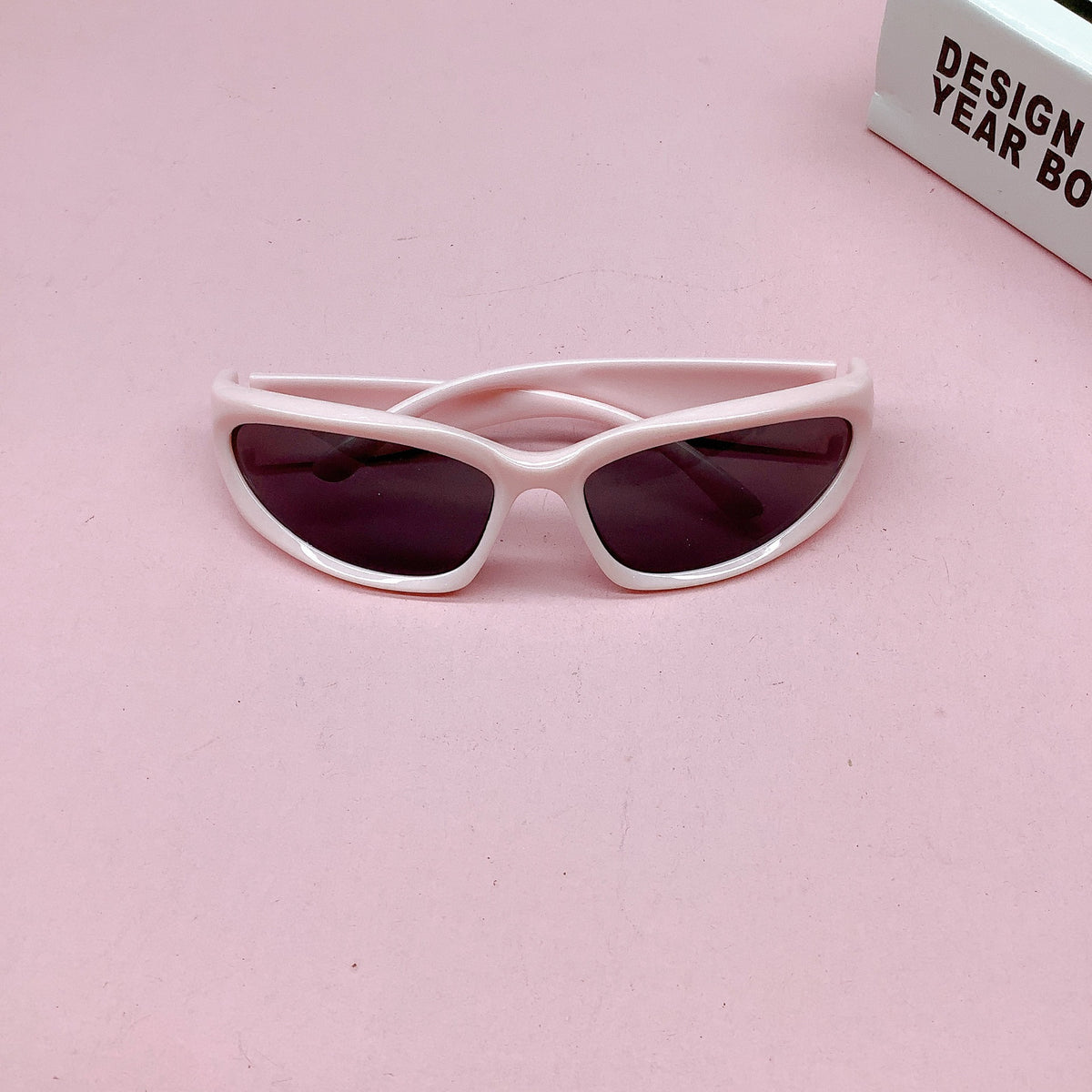 Girl's Oval Frame Glasses UV Protective Sunglasses