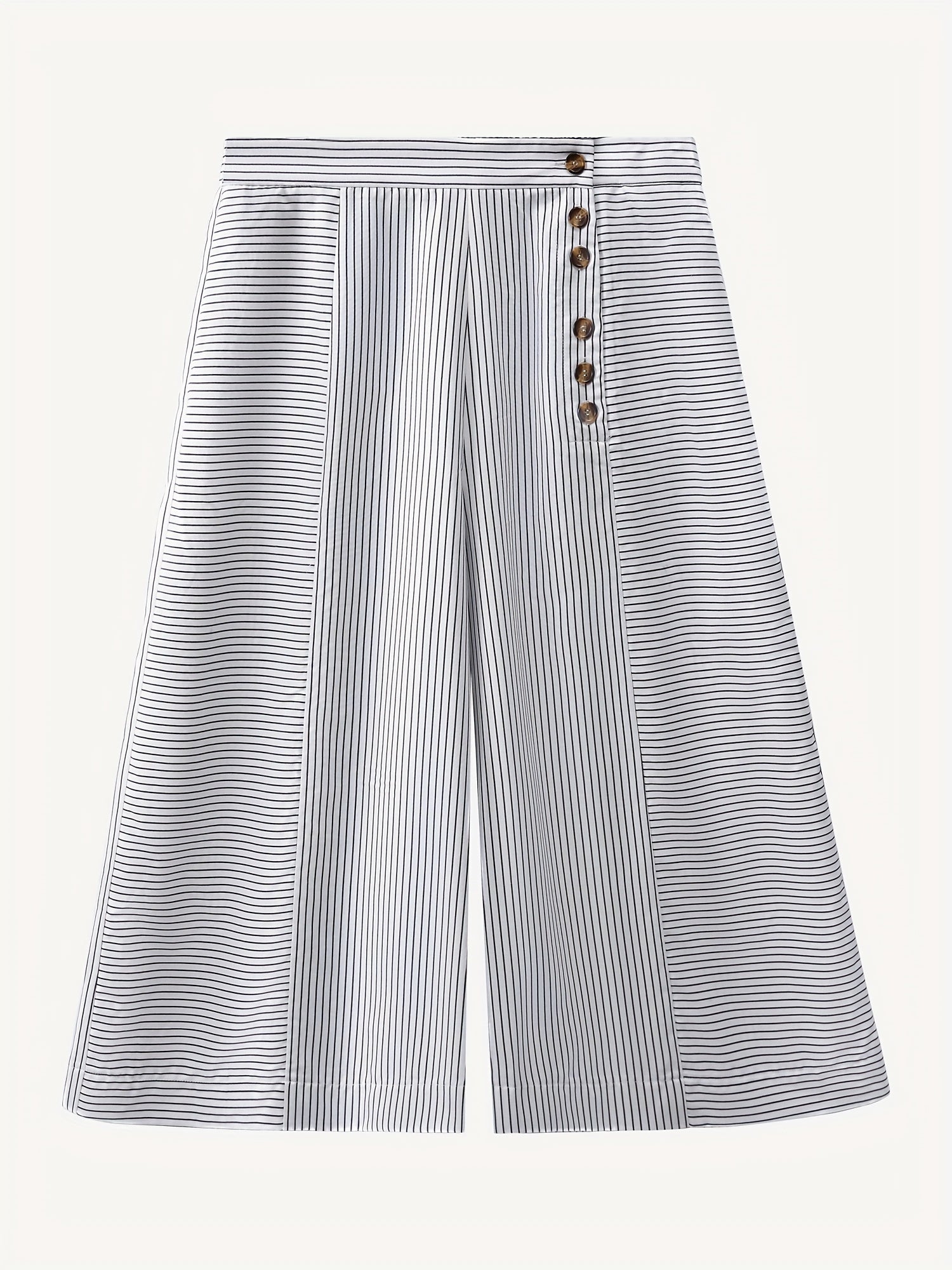  Wide Leg Stripe Print Pants with Pockets
