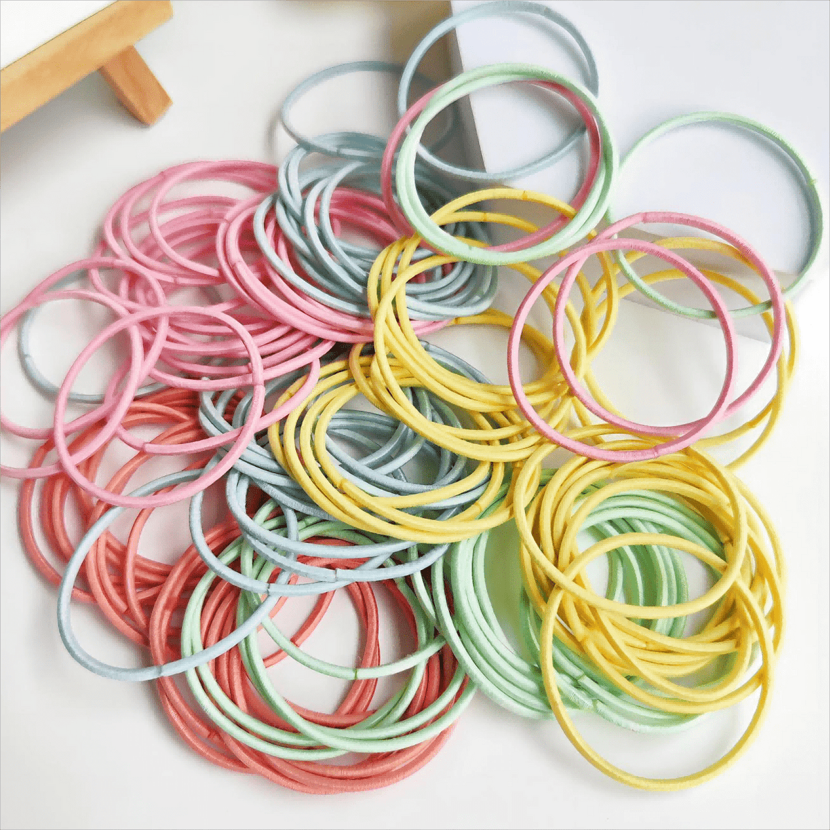 100pcs Thin Hair Rope Seamless Ponytail Holder Hair Accessories