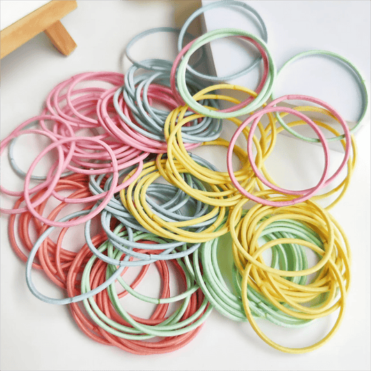 100pcs Thin Hair Rope Seamless Ponytail Holder Hair Accessories