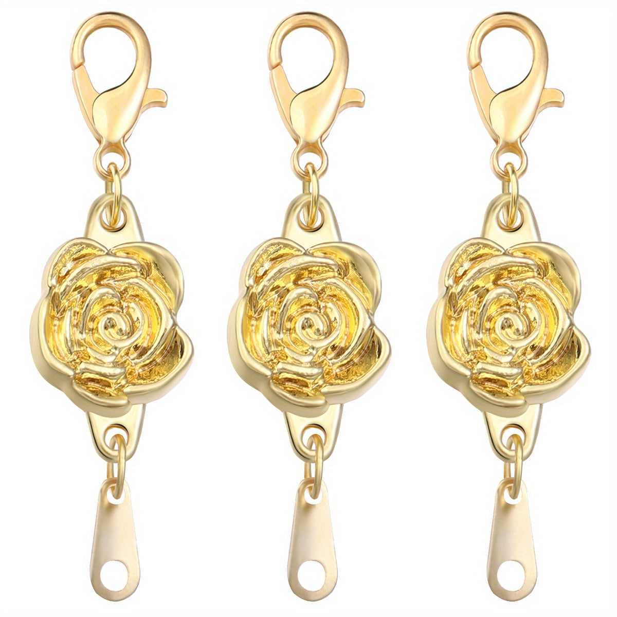 5 Pairs Magnetic Clasps for Jewelry Making, Rose Shape Closure